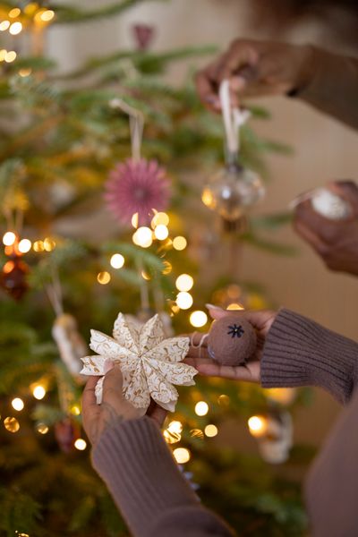 Kerstballen, set van 6 in doos, Ø 5 cm, vilt