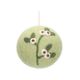 Kerstbal vilt, groen met takje, Ø 6 cm