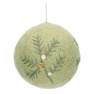 Kerstbal, vilt, groen, ca. Ø5 cm