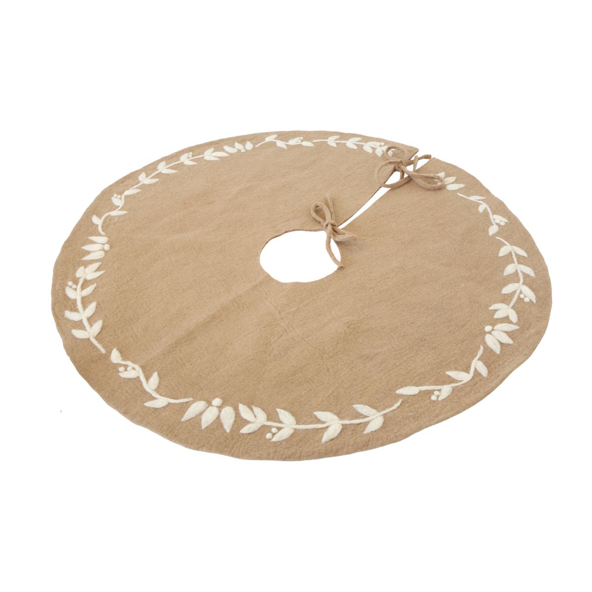 Kerstboomkleed, vilt, zand, Ø ca. 120 cm