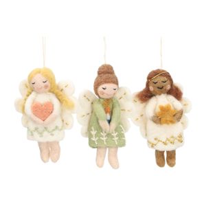 Set van drie hangers, engelen, vilt