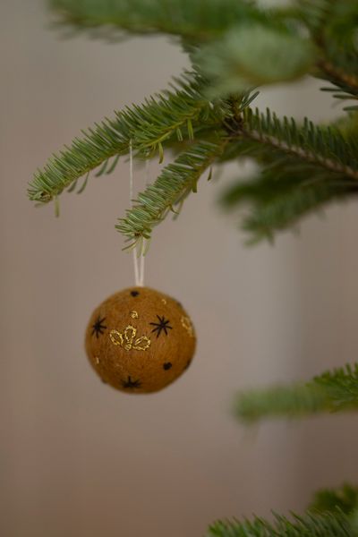 Kerstballen, vilt, set van 8, Ø5 cm