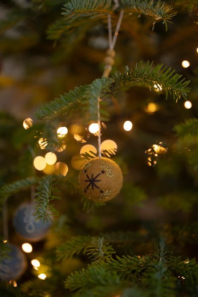 Kerstballen, vilt, set van 8, Ø5 cm