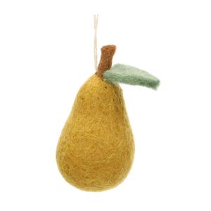 Pear decoration, felt, yellow Pear decoration, felt, yellow