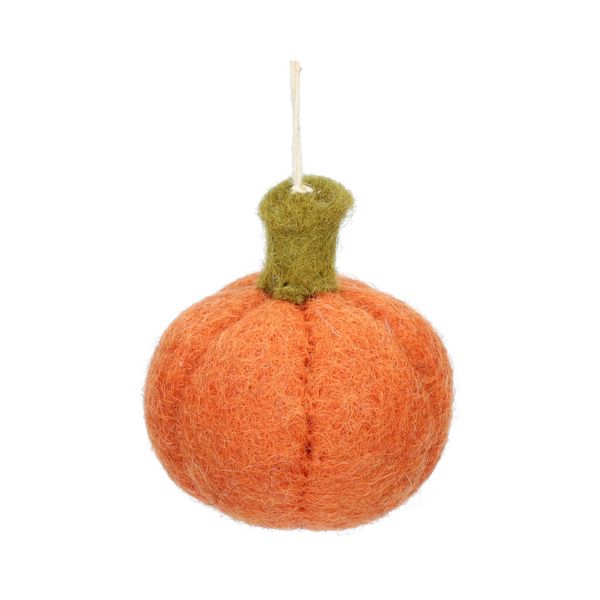 Anhänger, Filz, Kürbis, orange, Filz