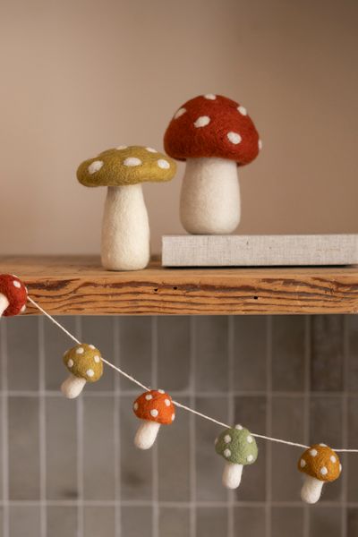 Pilz, stehend, Filz, gelb, ca.12 cm
