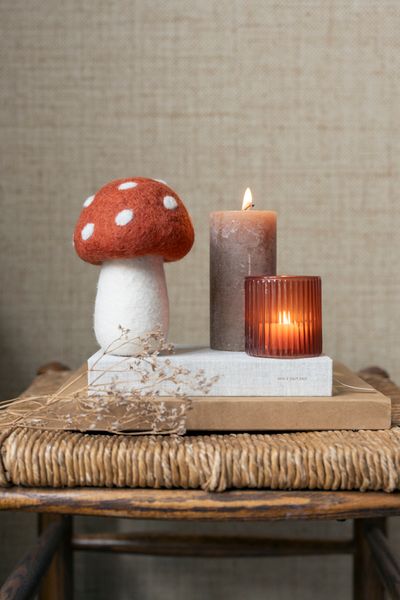 Großer Pilz, Filz, rot, ca. 14 cm