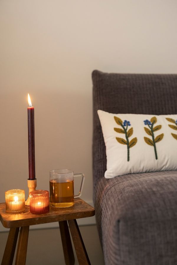 Velvet embroidered cushion 2