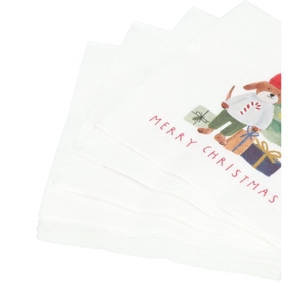Servetten, papier, winterbos diertje, 25 x 25 cm, 20 stuks