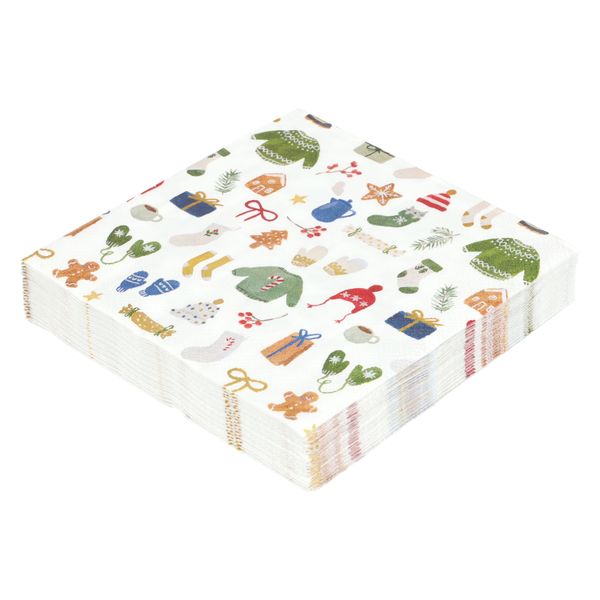 Servetten, papier, winteraccessoires, 33 x33 cm, 20 stuks