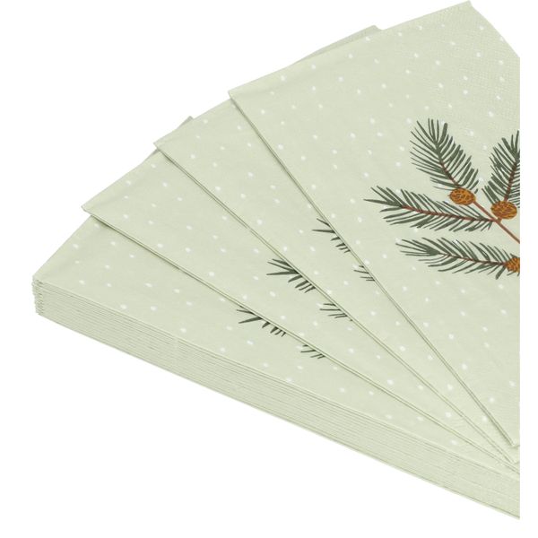 Servetten, papier, kerstgroen, 43x33 cm, 20 stuks
