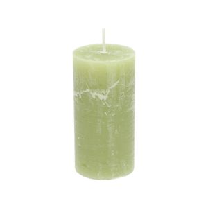 Bougie bloc, vert olive, Ø6 X 12 cm