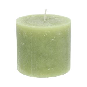 Bougie bloc, vert olive, Ø10 X 9 cm