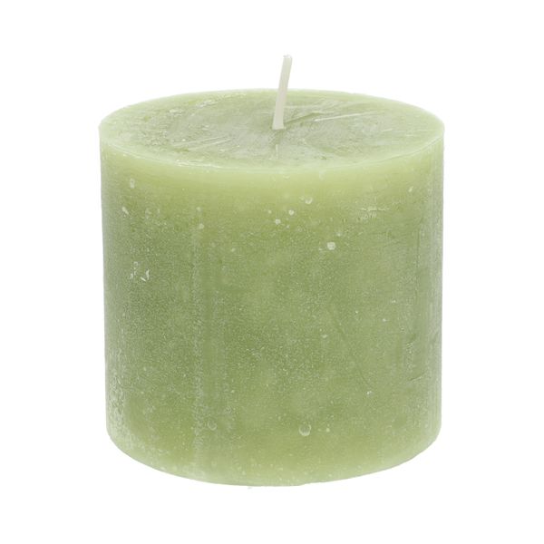 Bougie bloc, vert olive, Ø10 X 9 cm