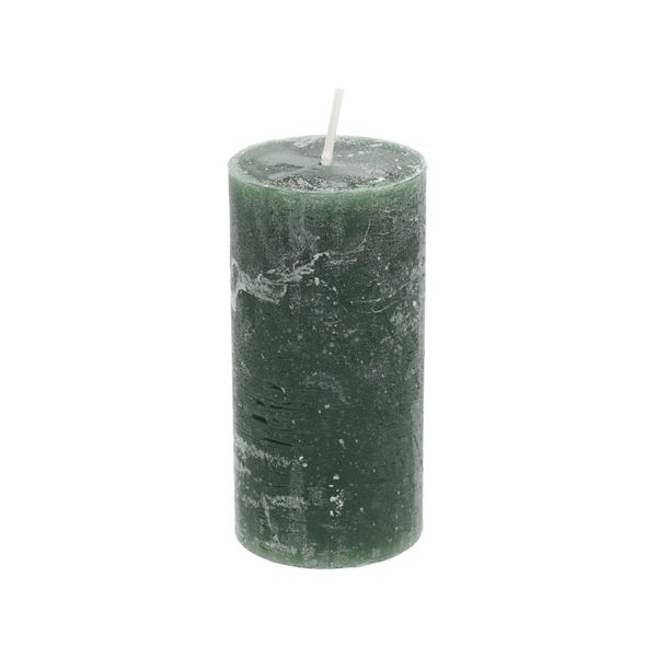 Bougie bloc, vert foncé, Ø6 X 12 cm