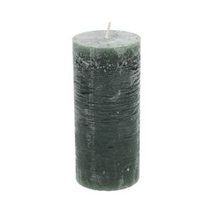 Bougie bloc, vert foncé, Ø7 X 15 cm