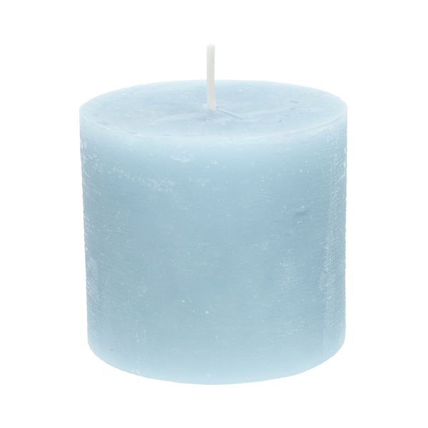 Bougie bloc, bleu clair, Ø10 X 9 cm