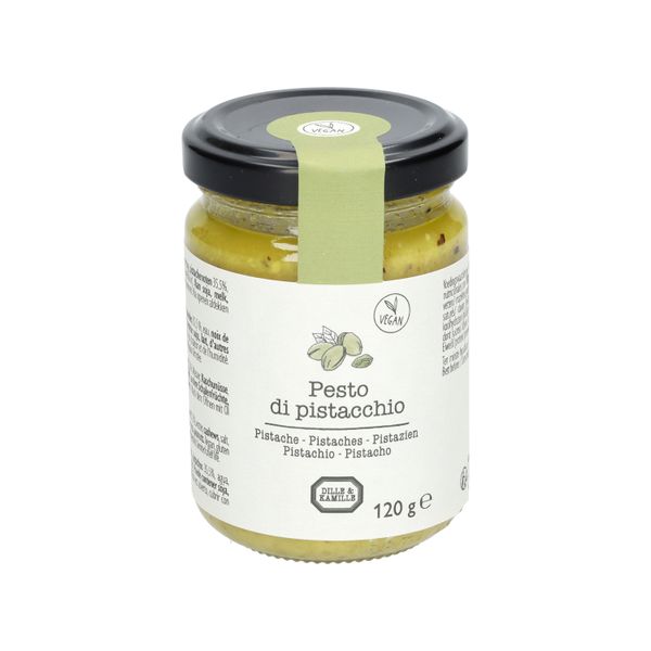 Pesto di pistacchio, vegan, sans lactose ni gluten, 120 g Pesto di pistacchio, vegan, sans lactose ni gluten, 120 g