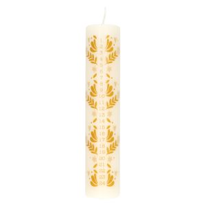 Adventskaars, decoratief, wit, Ø5 X 25 cm