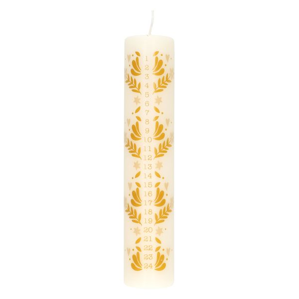 Adventskaars, decoratief, wit, Ø5 X 25 cm