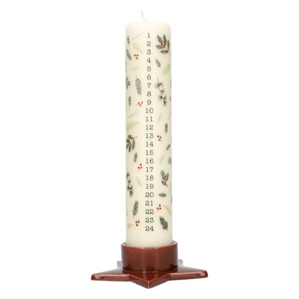 Bougie de l’Avent, verdure de Noël, Ø5 X 25 cm Bougie de l’Avent, verdure de Noël, Ø5 X 25 cm