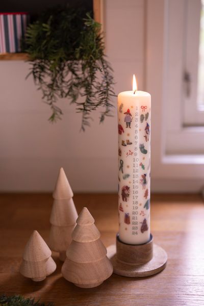 Adventskaars, winterbos, Ø5 X 25 cm