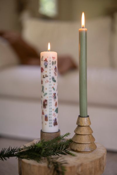 Adventskaars, winterbos, Ø5 X 25 cm
