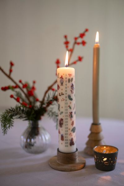 Adventskaars, winterbos, Ø5 X 25 cm