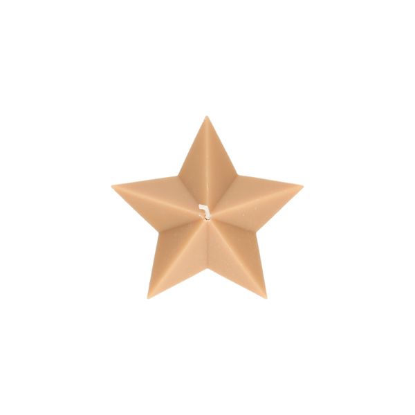 Bougie, étoile, petit modèle, ocre, Ø10 X 5,3 cm