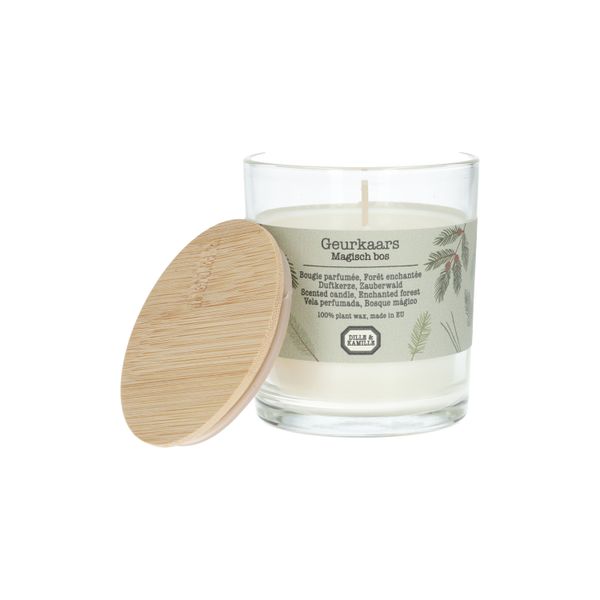 Geurkaars, magisch bos, 140 gram, ca. 25 branduren