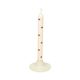 Bougies de table blanches, ornées de champignons, 25 cm, lot de 2