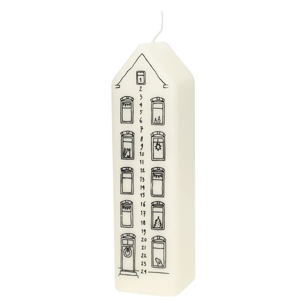 Bougie de l'Avent, maison, blanc, 20 cm Bougie de l'Avent, maison, blanc, 20 cm