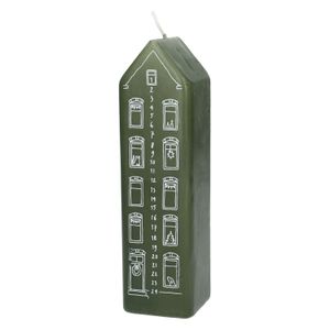 Adventskaars, huis, groen, 20 cm