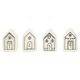 Adventskaarsen, huisjes, 6 cm, 4 stuks