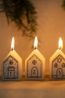 Adventskaarsen, huisjes, 6 cm, 4 stuks