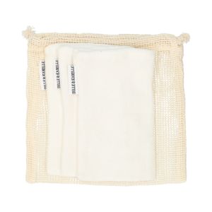 Lingettes réutilisables pour le visage, coton bio GOTS, lot de 3