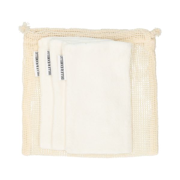 Washandjes voor het gezicht, GOTS bio-katoen, set van 3