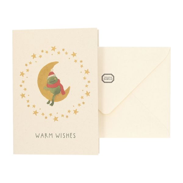 Kerstkaart met envelop, kikker
