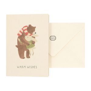 Kerstkaart met envelop, knuffel