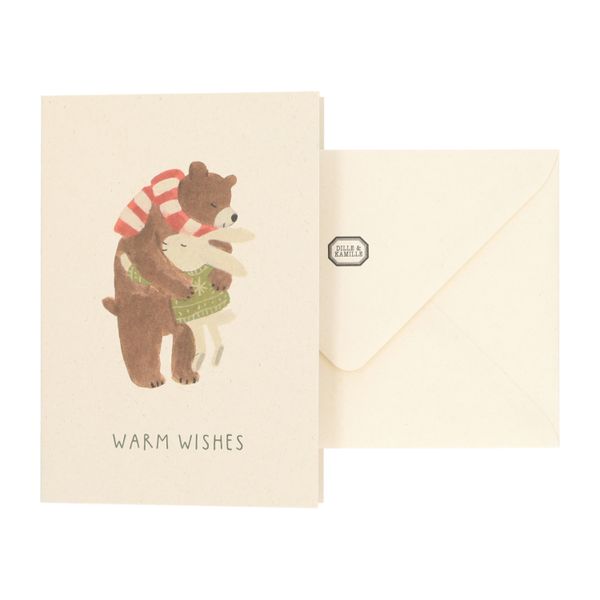 Kerstkaart met envelop, knuffel Kerstkaart met envelop, knuffel