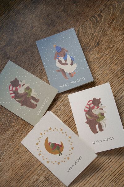 Kerstkaart met envelop, knuffel
