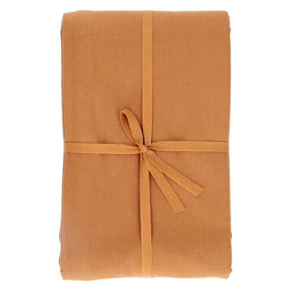 Tafelkleed extra lang, GOTS bio-katoen, amandelbruin, 145 x 350 cm