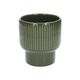 Bloempot, aardewerk, geribbeld, bosgroen, Ø14 X H15 cm