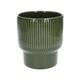 Bloempot, aardewerk, geribbeld, bosgroen, Ø17XH19 cm