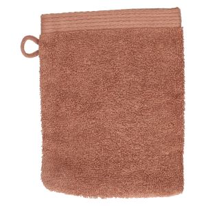Gant de toilette, coton recyclé, rose terracotta, 15 x 21 cm