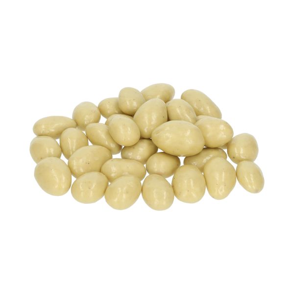 Amandelen in witte chocolade & pistache, 100 gram