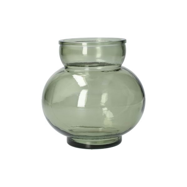 Bolvormige vaas, gerecycled glas, groen,Ø14,2 cm