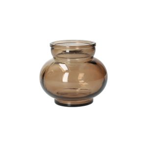 Bolvormige vaas, gerecycled glas, bruin, Ø11 cm
