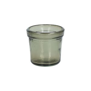 Teelichthalter, recyceltes Glas, grün, Ø7 cm