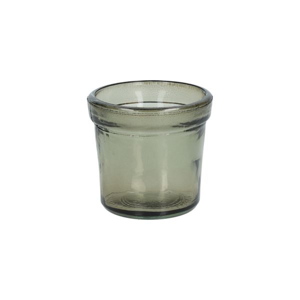 Teelichthalter, recyceltes Glas, grün, Ø7 cm